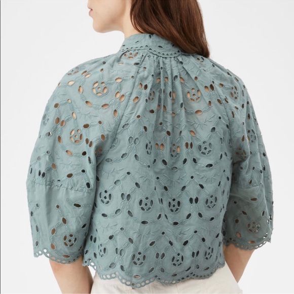 NWT REBECCA TAYLOR MINA EYELET BLOUSE - Picture 2 of 5
